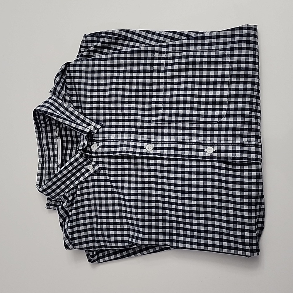 Men's ChefWorks Navy/White/Plaid Button Up Size: M